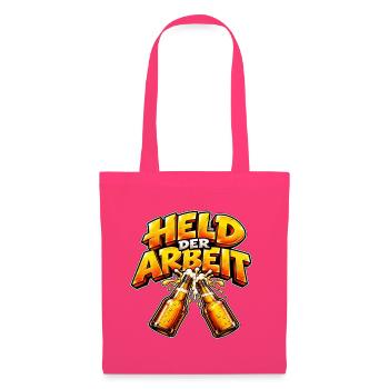 Held der Arbeit – Lustiges Feierabend Design - Stoffbeutel - Azalea - Vorne