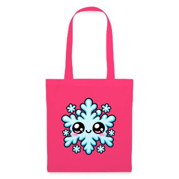 Kawaii Schneeflocke mit gefrorenem Lächeln - Stoffbeutel - Azalea - Vorne