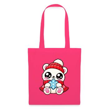 Winterpanda Rotherz-Schneeflocke - Stoffbeutel - Azalea - Vorne