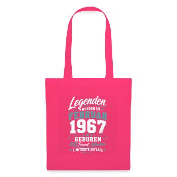 Legenden Februar 1967 Geburtstag Jahrgang Shirt - Stoffbeutel - Azalea - Vorne