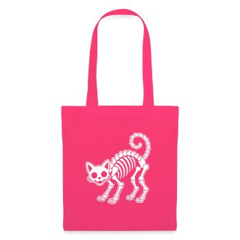 Süßes Skelett Katze Kater Katzen Cartoon Shirt - Stoffbeutel - Azalea - Vorne
