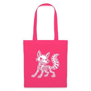 Süßes Skelett Fuchs Raubtier Cartoon Weiß Shirt - Stoffbeutel - Azalea - Vorne