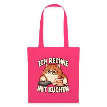 Katze – Ich rechne mit Kuchen - Stoffbeutel - Azalea - Vorne