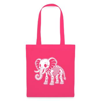 Süßes Skelett Elefant Rüssel Stoßzähne Cartoon - Stoffbeutel - Azalea - Vorne