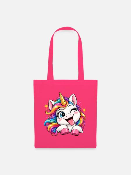 Fröhliches Regenbogen-Einhorn - Stoffbeutel - Azalea