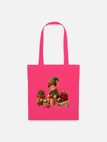 Elfen, der Weihnachten und Geschenke einpackt - Stoffbeutel - Azalea
