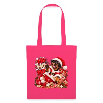 Weihnachtshund im Santa Outfit - Stoffbeutel - Azalea - Vorne