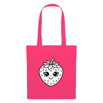 Süße Erdbeere Kawaii Obst Kinder T-Shirt - Stoffbeutel - Azalea - Vorne