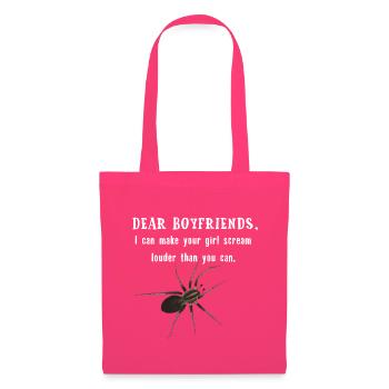 Dear Boyfriends - Spinne lässt Freundin schreien - Stoffbeutel - Azalea - Vorne