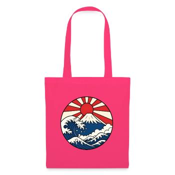 Mount Fuji Welle aufgehende Sonne Japan Art Shirt - Stoffbeutel - Azalea - Vorne