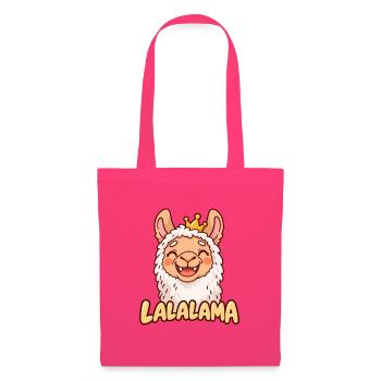 LALALAMA – Grinsendes Lama mit Krone - Stoffbeutel - Azalea - Vorne