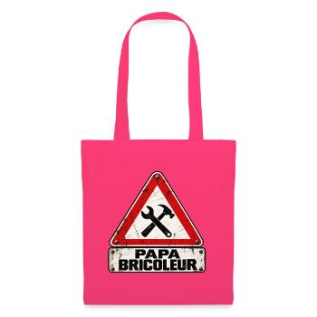 Papa Bricoleur Heimwerker Warnschild - Stoffbeutel - Azalea - Vorne