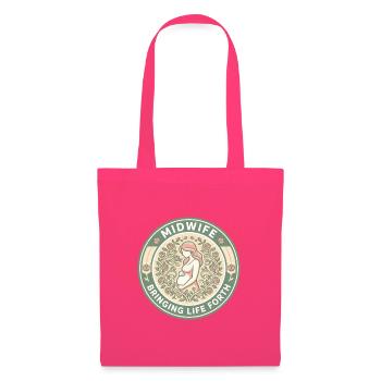 Hebamme bringt Leben hervor Blumenabzeichen Geschenk - Stoffbeutel - Azalea - Vorne