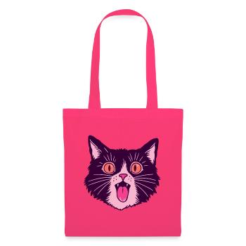 Retro Miauende Schwarze Katze - Stoffbeutel - Azalea - Vorne
