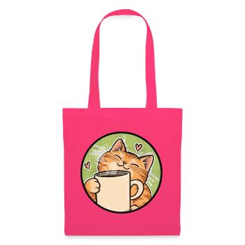 Cozy Cat Coffee Heart Illustration - Stoffbeutel - Azalea - Vorne