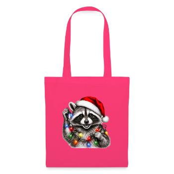 Raccoon Christmas Lichterkette Stil - Stoffbeutel - Azalea - Vorne
