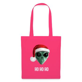 Ho Ho Ho Alien - Alien mit Weihnachtsmütze - Stoffbeutel - Azalea - Vorne