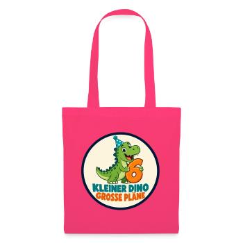 6 Geburtstag – Kleiner Dino große Pläne - Stoffbeutel - Azalea - Vorne