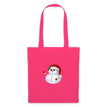 Schneemann mit Weihnachtsmütze - Winkend - Stoffbeutel - Azalea - Vorne