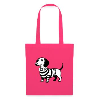 Dackel Hund mit Fliege Dackelliebe Kinder T-Shirt - Stoffbeutel - Azalea - Vorne