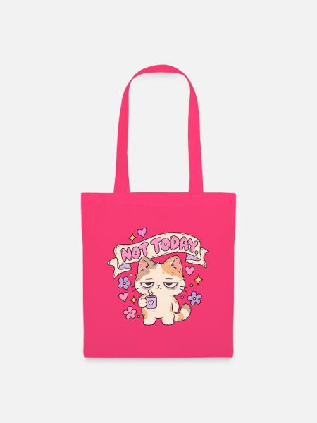 Not Today Katze mit Latte Banner - Stoffbeutel - Azalea