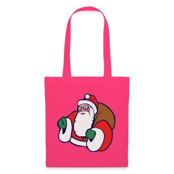 Fetter Cartoon-Weihnachtsmann mit Sack - Stoffbeutel - Azalea - Vorne