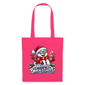 Lustiger Schneemann mit Sonnenbrille Frohe Weihnachten - Stoffbeutel - Azalea - Vorne