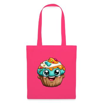 Kawaii Cupcake Cartoon Gesichter - Stoffbeutel - Azalea - Vorne