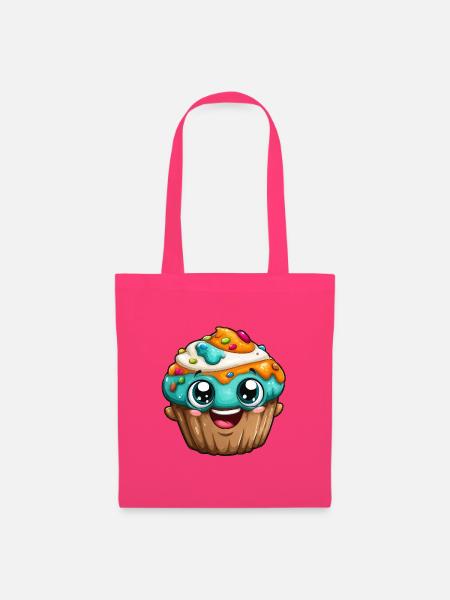 Kawaii Cupcake Cartoon Gesichter - Stoffbeutel - Azalea