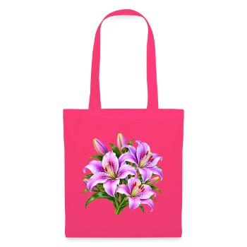 Rosa Lilien-Strauß-Druck - Stoffbeutel - Azalea - Vorne