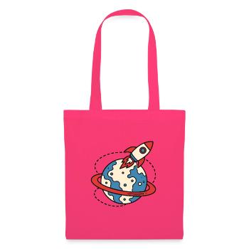 Retro Rakete Weltraum Planet Retro Sci-Fi Shirt - Stoffbeutel - Azalea - Vorne