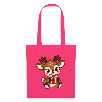 Süßes Weihnachts Rentier – Kawaii Kinder Motiv - Stoffbeutel - Azalea - Vorne