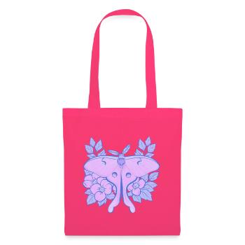 Pastell-Mond-Motte und Hibiskus-Floral - Stoffbeutel - Azalea - Vorne