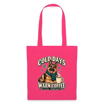 Deutscher Schäferhund Winterkaffee – Loyale Firma - Stoffbeutel - Azalea - Vorne