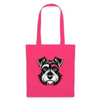 Schnauzer-Hundekopf-Miniaturen - Stoffbeutel - Azalea - Vorne