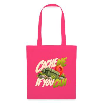 Cache Me If You Can Geocaching Motif - Stoffbeutel - Azalea - Vorne
