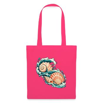 Muscheln auf einem Ozeanband - Stoffbeutel - Azalea - Vorne