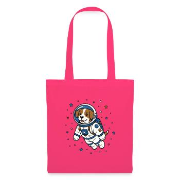 Hund Astronaut Helm Weltraum Hunde Vektor Shirt - Stoffbeutel - Azalea - Vorne