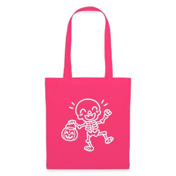 Tanzendes Halloween Skelett – White Line Art - Stoffbeutel - Azalea - Vorne