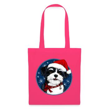 Hund Weihnachtsmann - Stoffbeutel - Azalea - Vorne