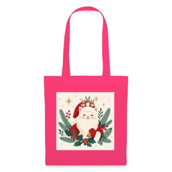 Katzensanta mit Rentierkranz und Mäusen - Stoffbeutel - Azalea - Vorne