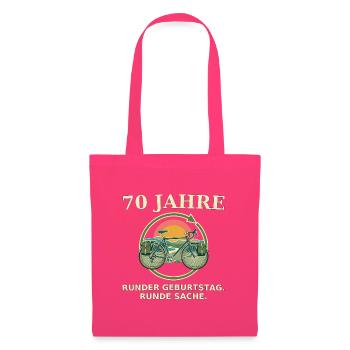 70 Jahre Fahrrad Retro Design - Stoffbeutel - Azalea - Vorne