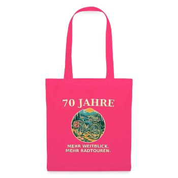 70 Jahre Weitblick Radtouren - Stoffbeutel - Azalea - Vorne