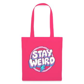 Stay Weird Pastell-Schriftzug mit Blitz - Stoffbeutel - Azalea - Vorne