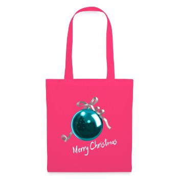Christbaumkugel Blau - Merry Christmas - Stoffbeutel - Azalea - Vorne