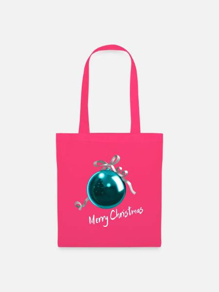 Christbaumkugel Blau - Merry Christmas - Stoffbeutel - Azalea