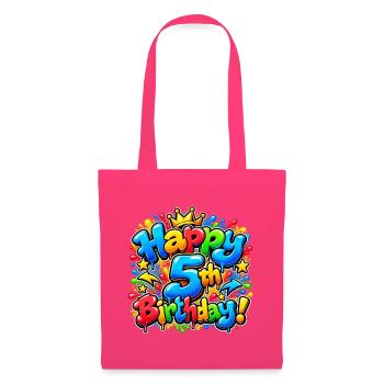 Herzlichen Glückwunsch zum 5. Geburtstag Graffiti: Epische Straßenparty! - Stoffbeutel - Azalea - Vorne
