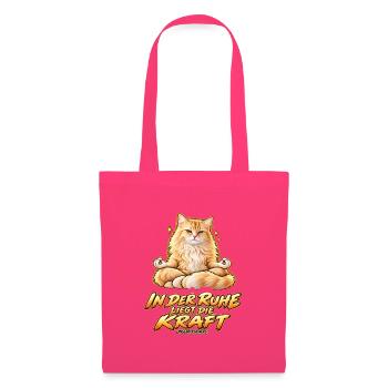 In der Ruhe liegt die Kraft – Meditierende Katze m - Stoffbeutel - Azalea - Vorne