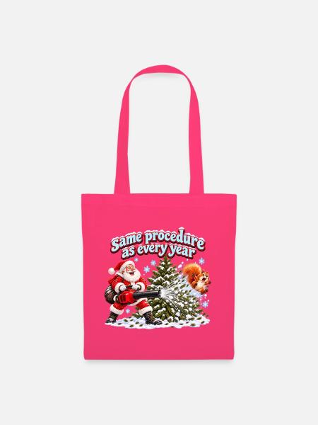 Weihnachtsmann mit Laubbläser - Stoffbeutel - Azalea