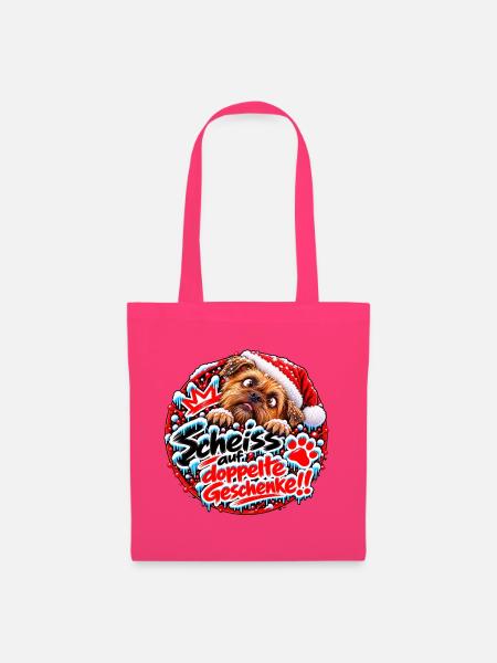 Weihnachtshund gegen doppelte Geschenke - Stoffbeutel - Azalea
